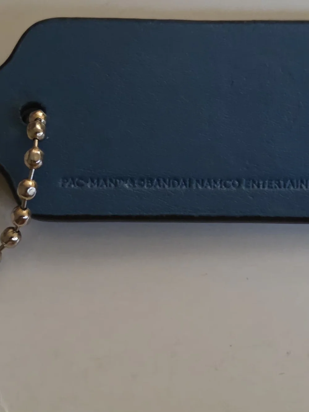 COACH X Pacman Blue Leather Hangtag W/ Gold-tone Ball chain